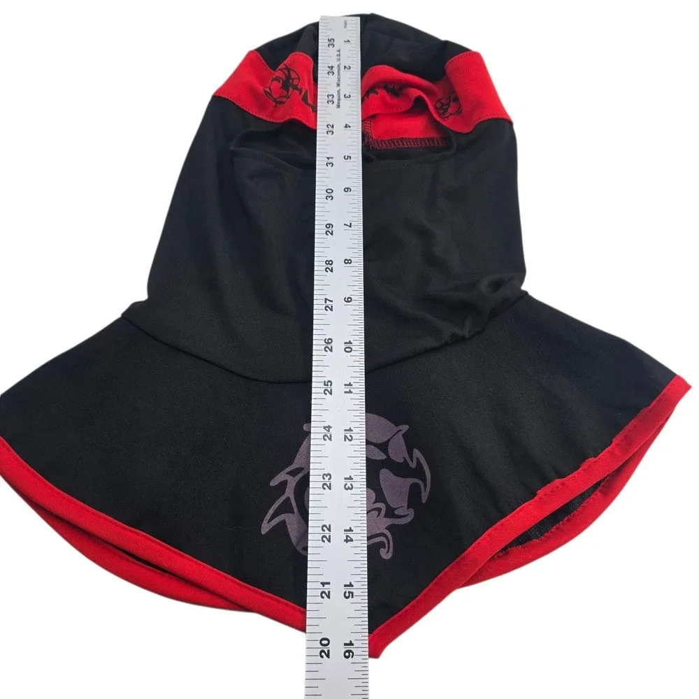 Dress Up America Black Dragon Ninja Hood Kids Small 4-6 Black Red Balaclava Mask